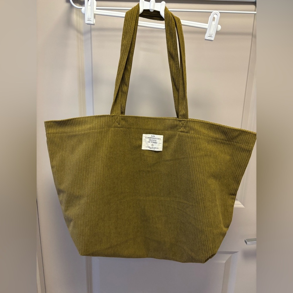 Sezane greenish/brown Corduroy/Velvet Tote Bag